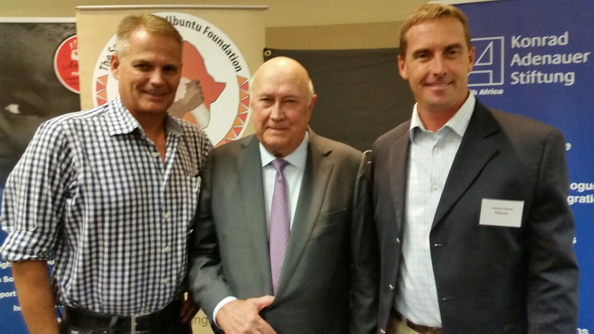 Former President FW De Klerk with James Fernie