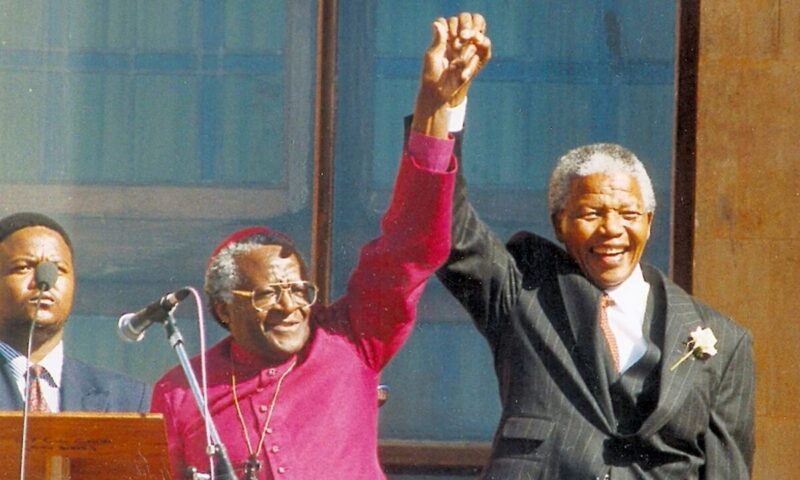 Desmond Tutu with Nelson Mandela